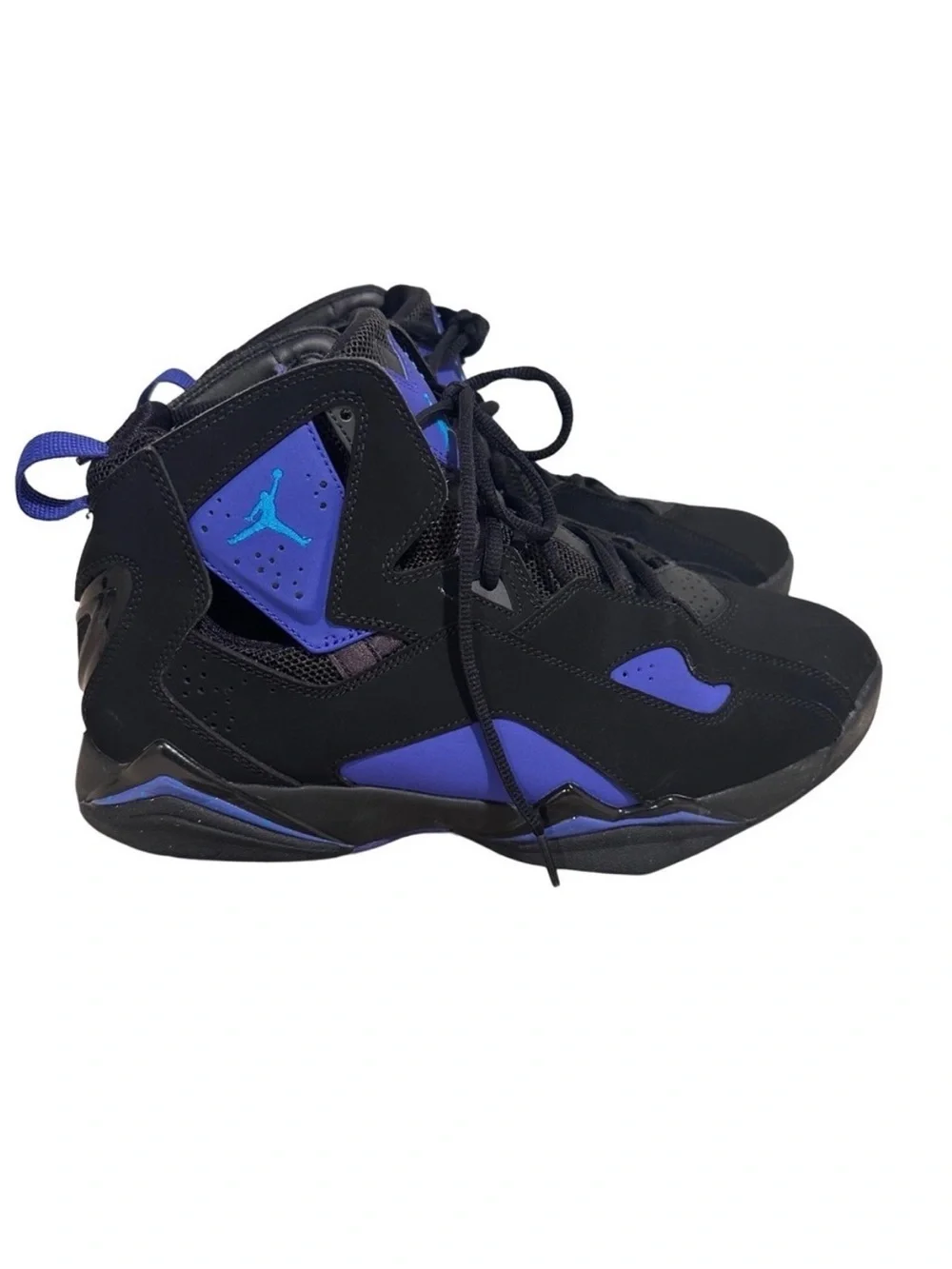 Air Jordan True Flight Black Blue Lagoon Teal Leather Sneakers - Size US 10.5